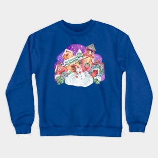 Watercolor Christmas Hand Drawn Crewneck Sweatshirt